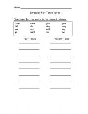 Past Tense Verbs Worksheets 2nd Grade Image