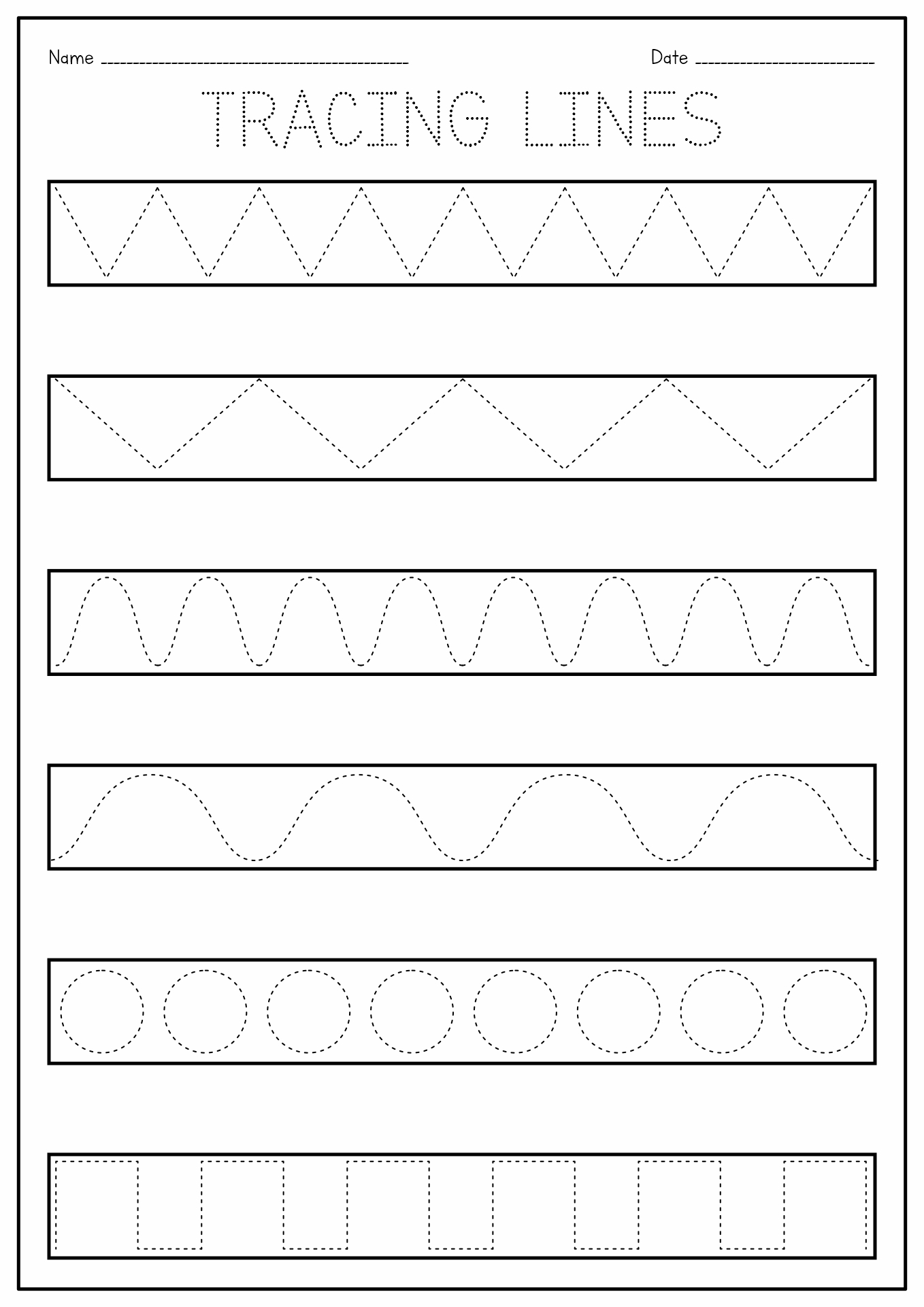 Printable Line Tracing Worksheets Image