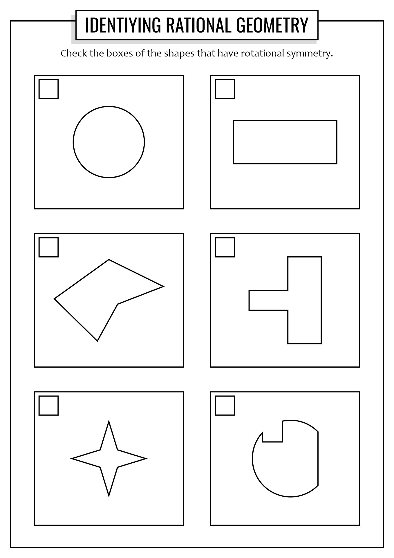 Rotational Symmetry Worksheets Image