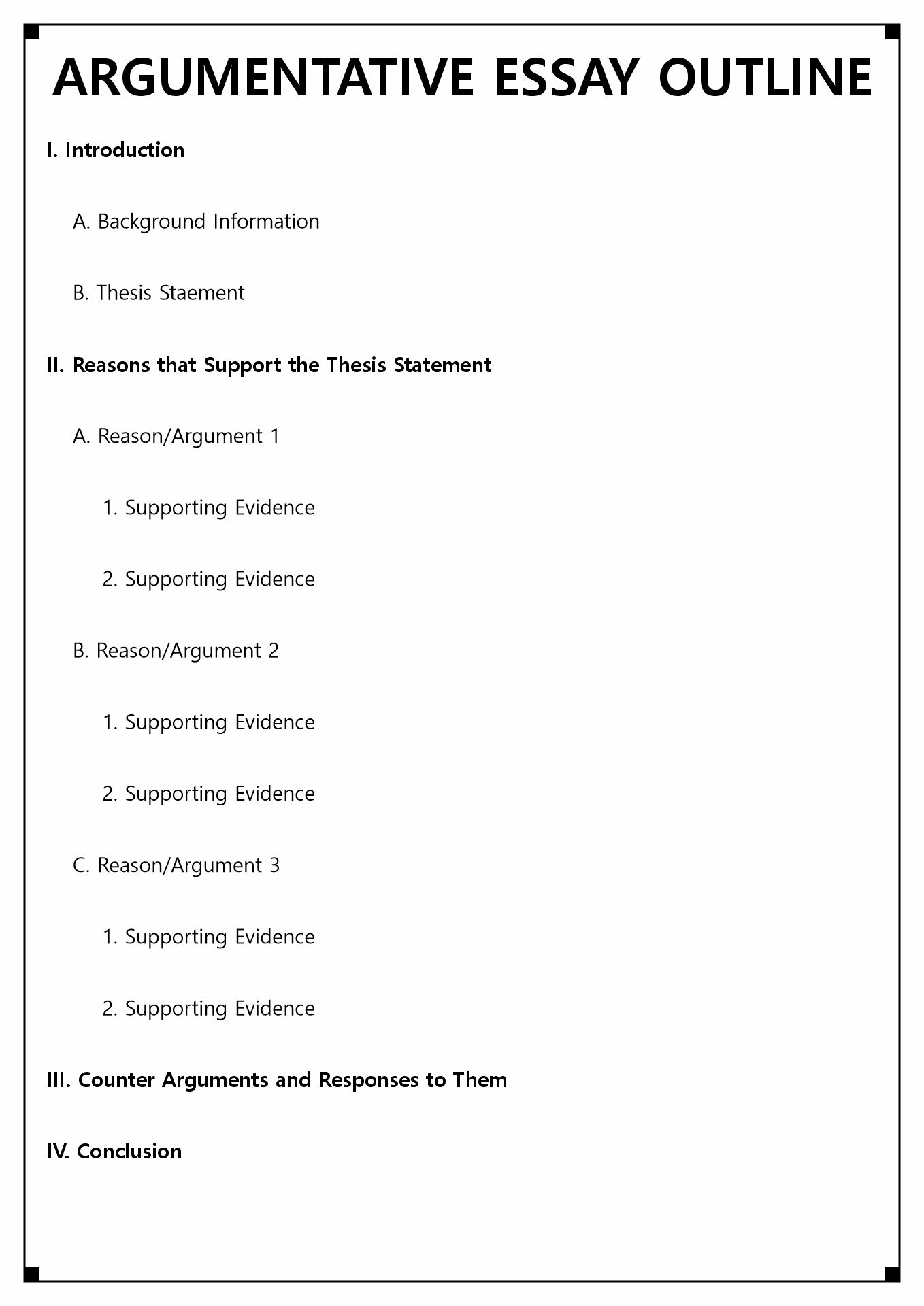 college essay outline structure