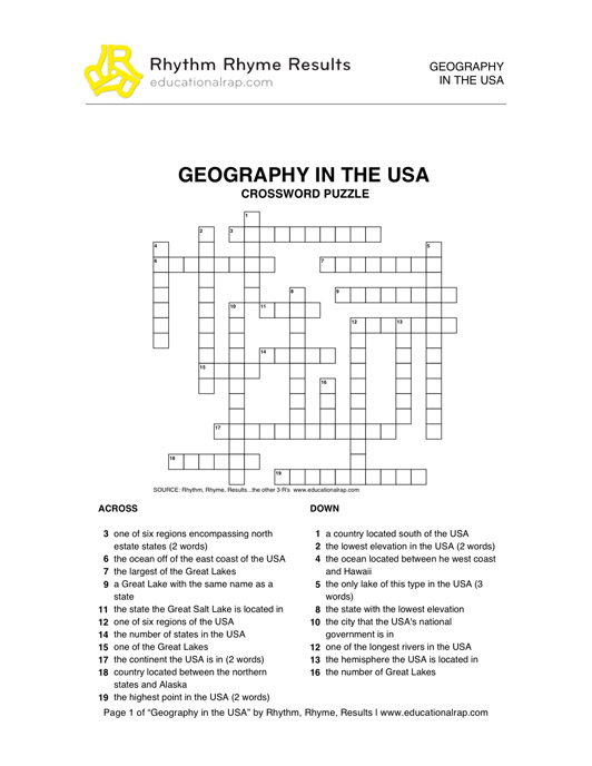Social Studies Crossword Puzzle Worksheets Image