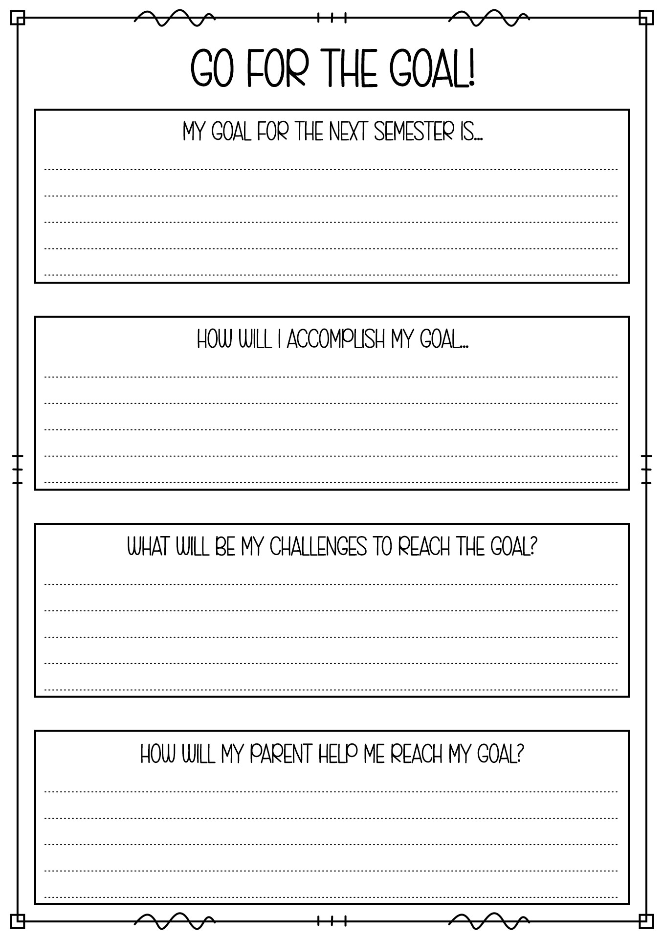 Student Goals Worksheet Image