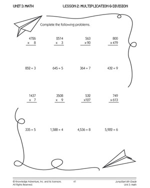 6th Grade Math Division Worksheets Printable Image