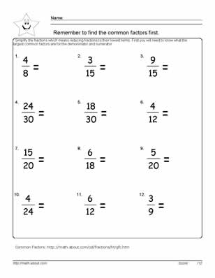 6th Grade Math Worksheets Fractions Image