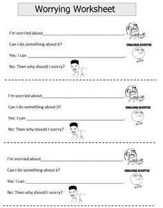 Anxiety and Worry Worksheets Image