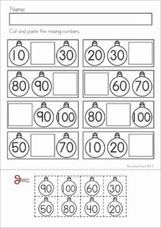 Cut and Paste Counting By 10s Worksheet Image