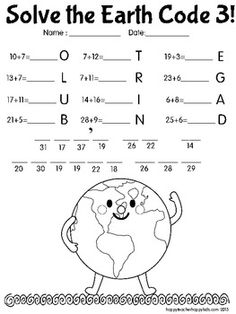 Day Earth Math Worksheets Printable