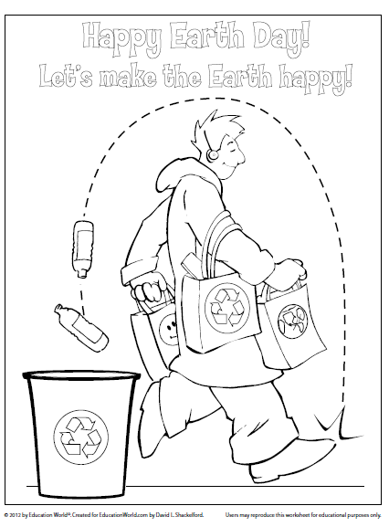Earth Day Coloring Template Image