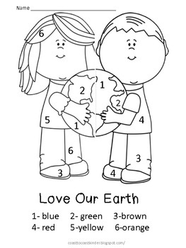 Earth Day Printable Color by Number