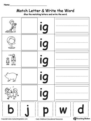 IG Word Family Worksheets