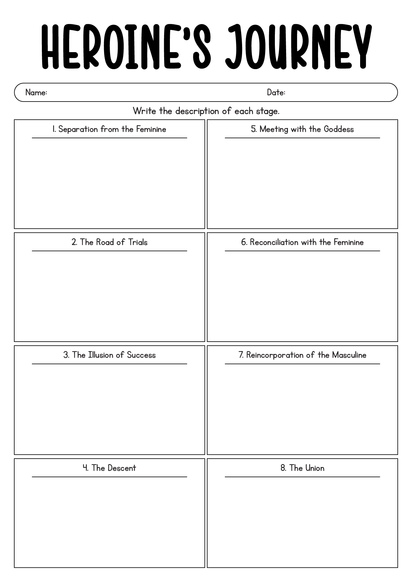13 The Hero s Journey Worksheet Worksheeto