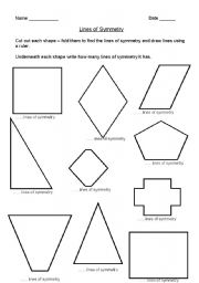 Finding Lines of Symmetry Worksheets