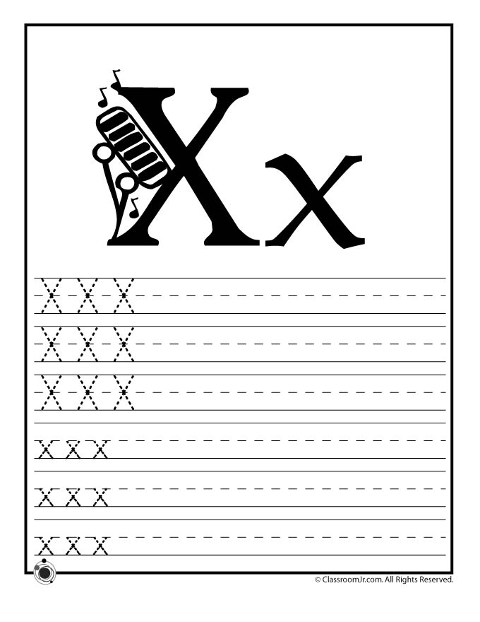 Letter X Practice Worksheets Image