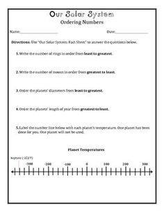 Outer Space Math Worksheets Image
