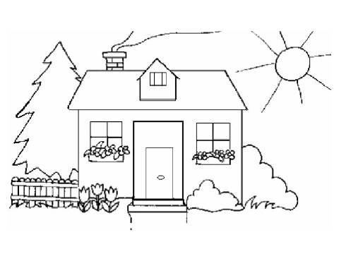 Preschool House Coloring Pages Image