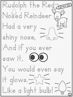 Rudolph the Red Nosed Reindeer Handwriting Practice Image