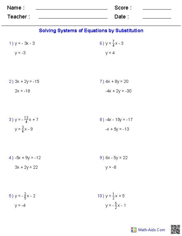 Solving Equations and Inequalities Worksheet Image