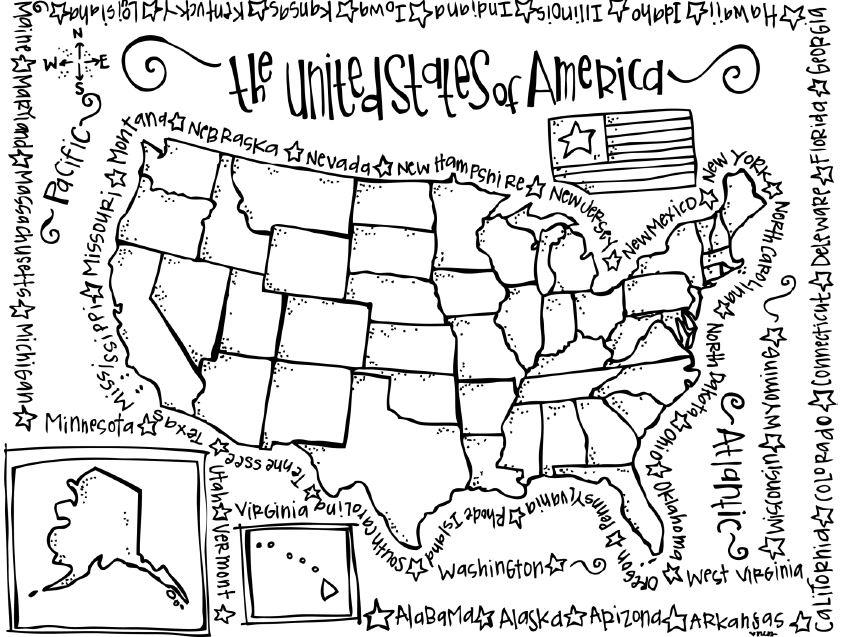 United States Map Coloring Worksheet Image