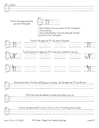 Cursive Writing Worksheets 4th Grade Image