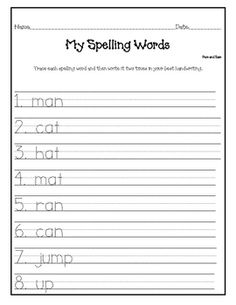 First Grade Spelling Practice Image