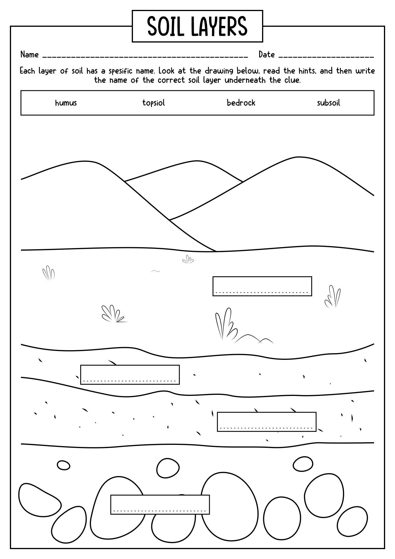 Printable Soil Worksheets