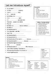 Getting to Know You Worksheet for Adults Printable Image