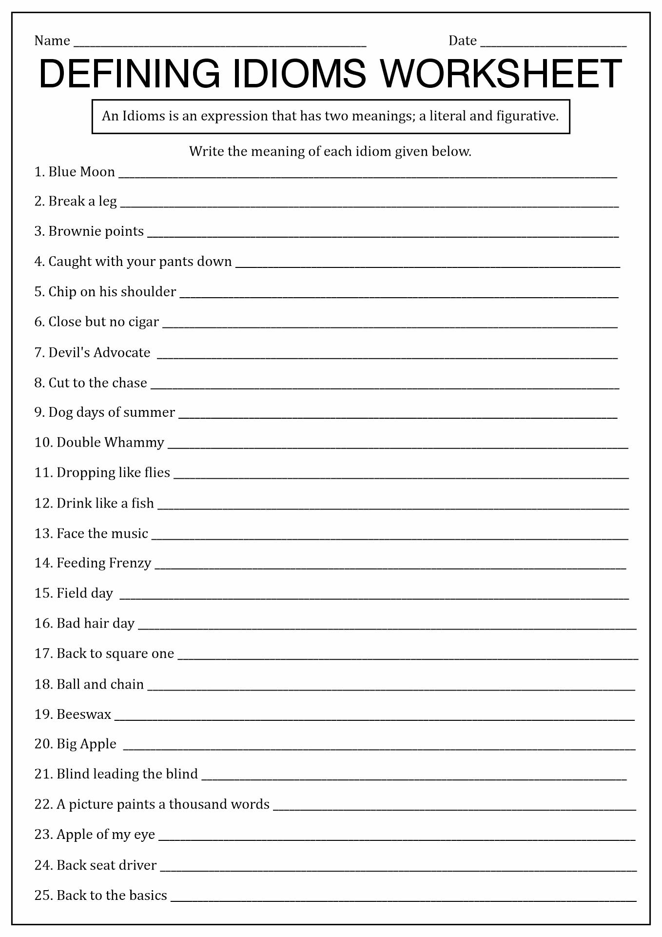 Free Printable All About Me Worksheets For Middle School