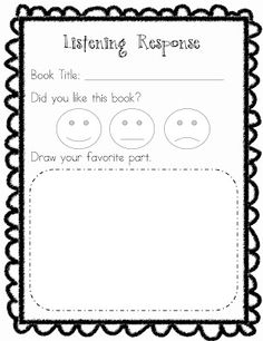 Kindergarten Listening Center Sheet Image