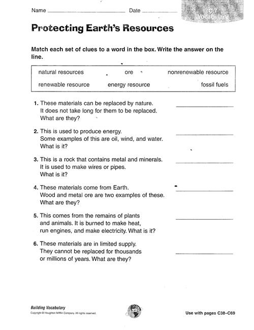 Printable Science Worksheets Middle School