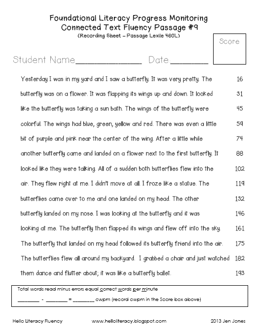Free Fluency Passages For 2nd Grade