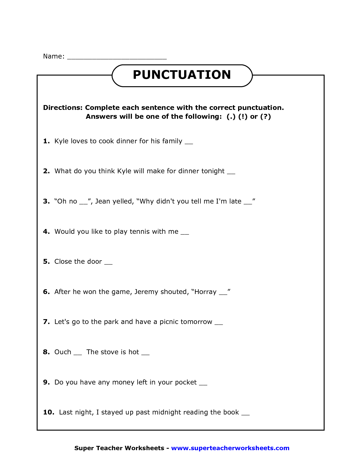 15 Best Images of Punctuation Worksheets Grade 4 - 2nd ...