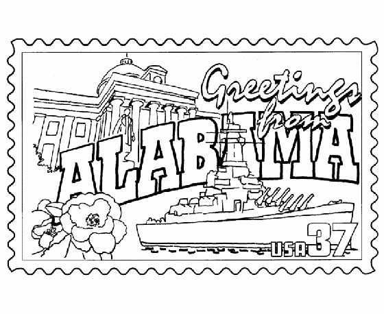 Alabama State Coloring Page Image