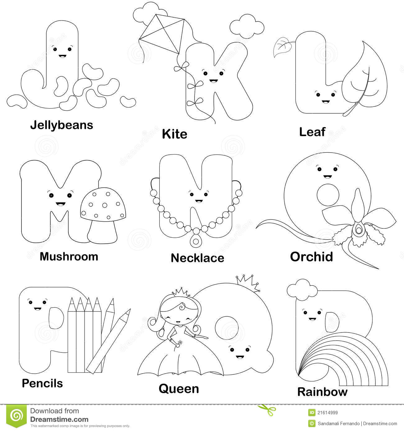 Alphabet Letters Coloring Pages for Kids Image