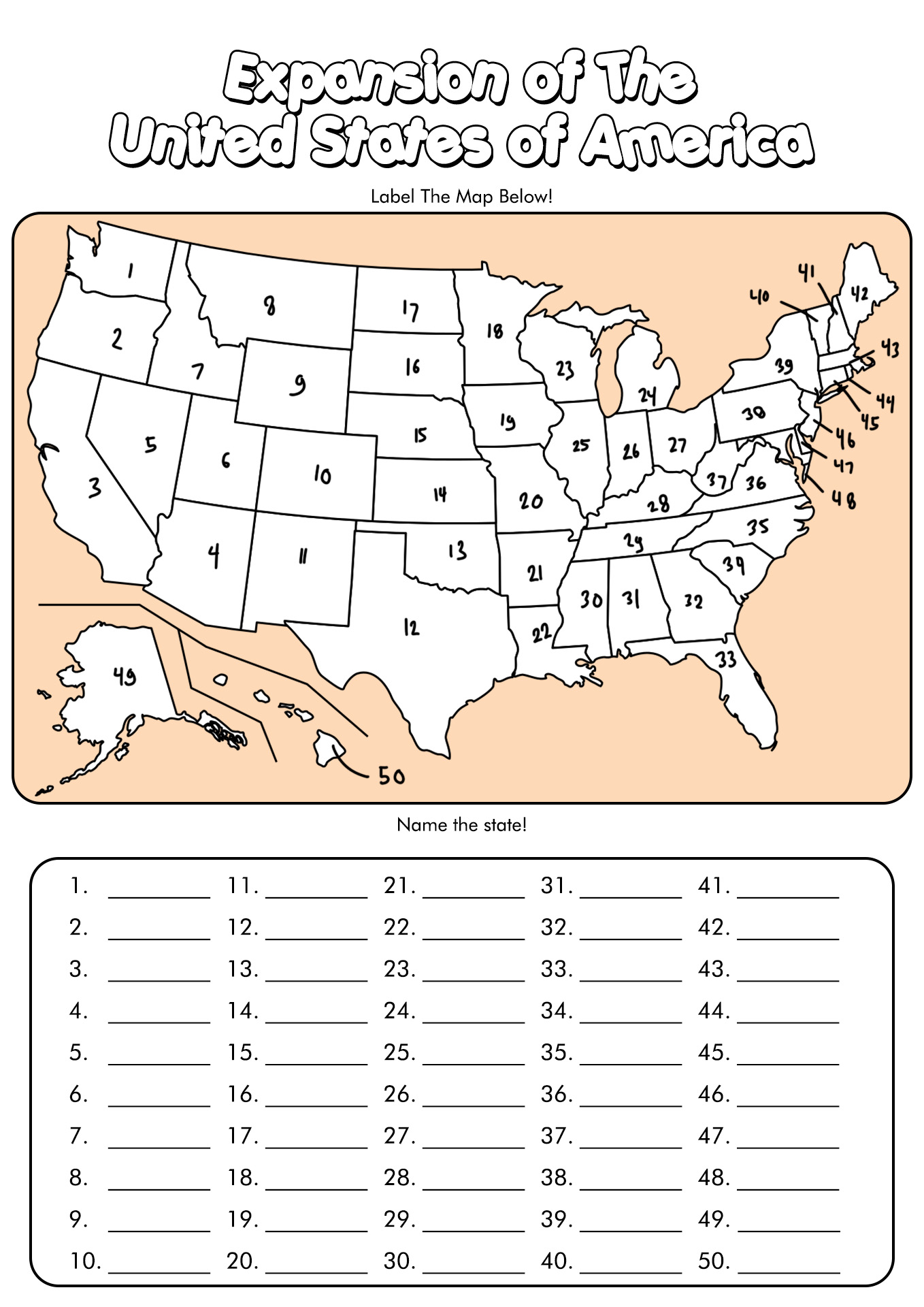Blank US Map Westward Expansion Image