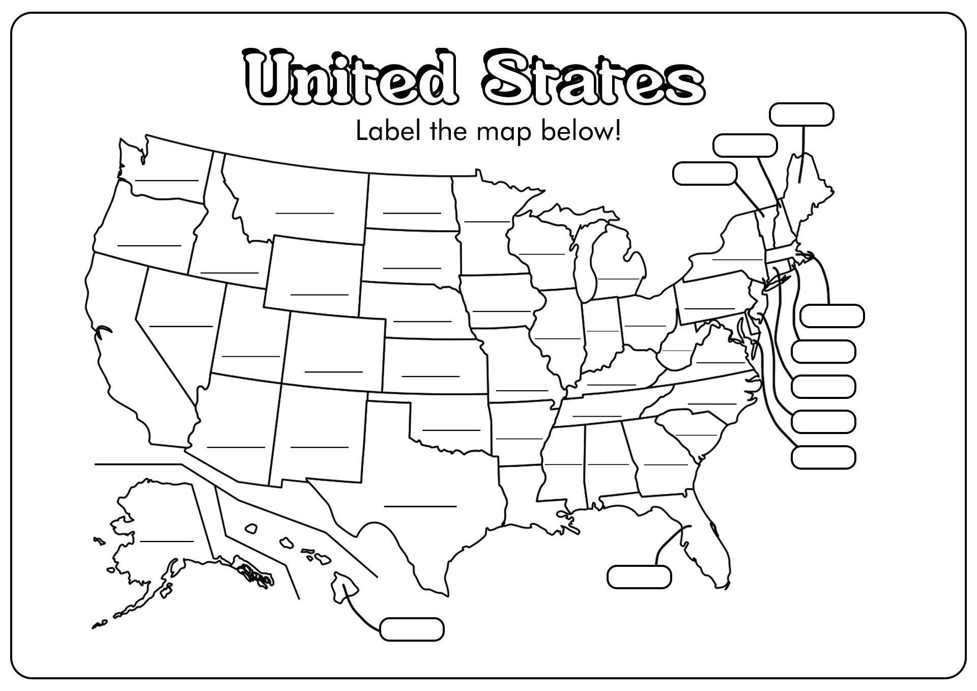 Blank U s Map Worksheet