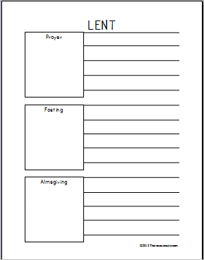 Printable Lent Worksheets for Kids Image