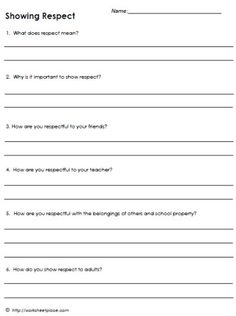 13 Respect Worksheets And Activities