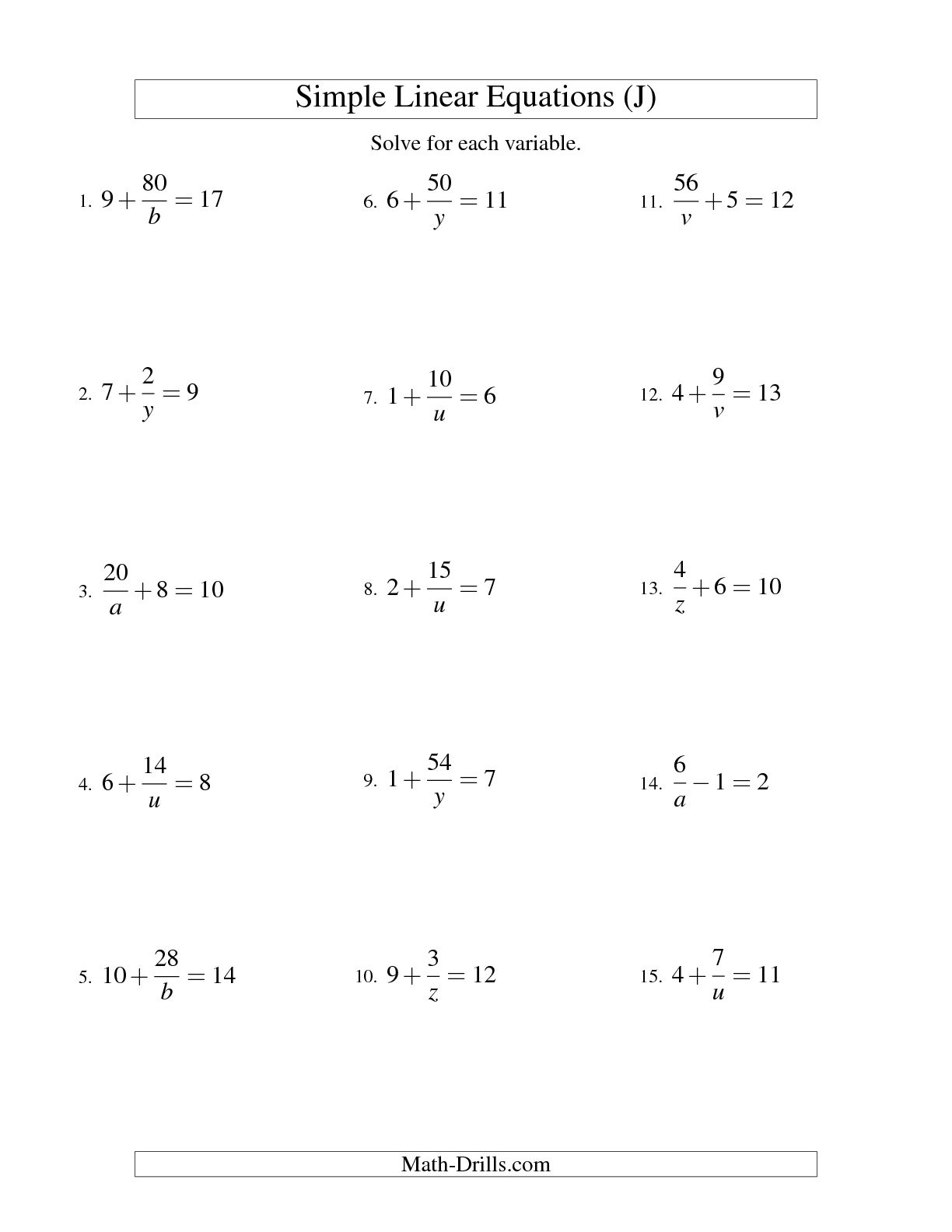 Solving 2 Step Equations Worksheets 7th Grade Image