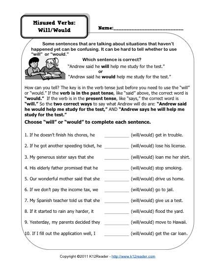 Verb Tense Worksheets 5th Grade Image