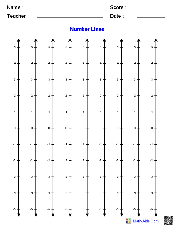 Vertical Number Line Worksheets Image