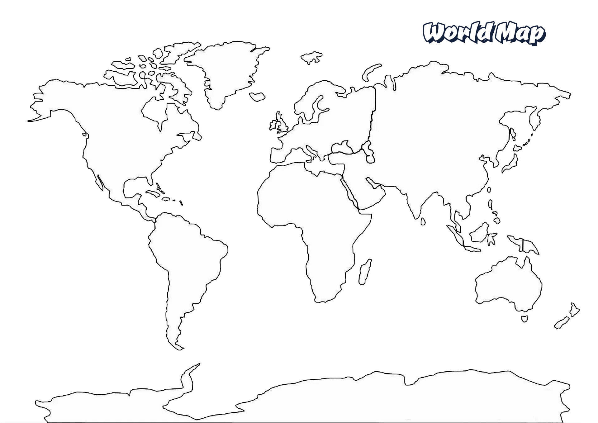 White Blank World Map Image