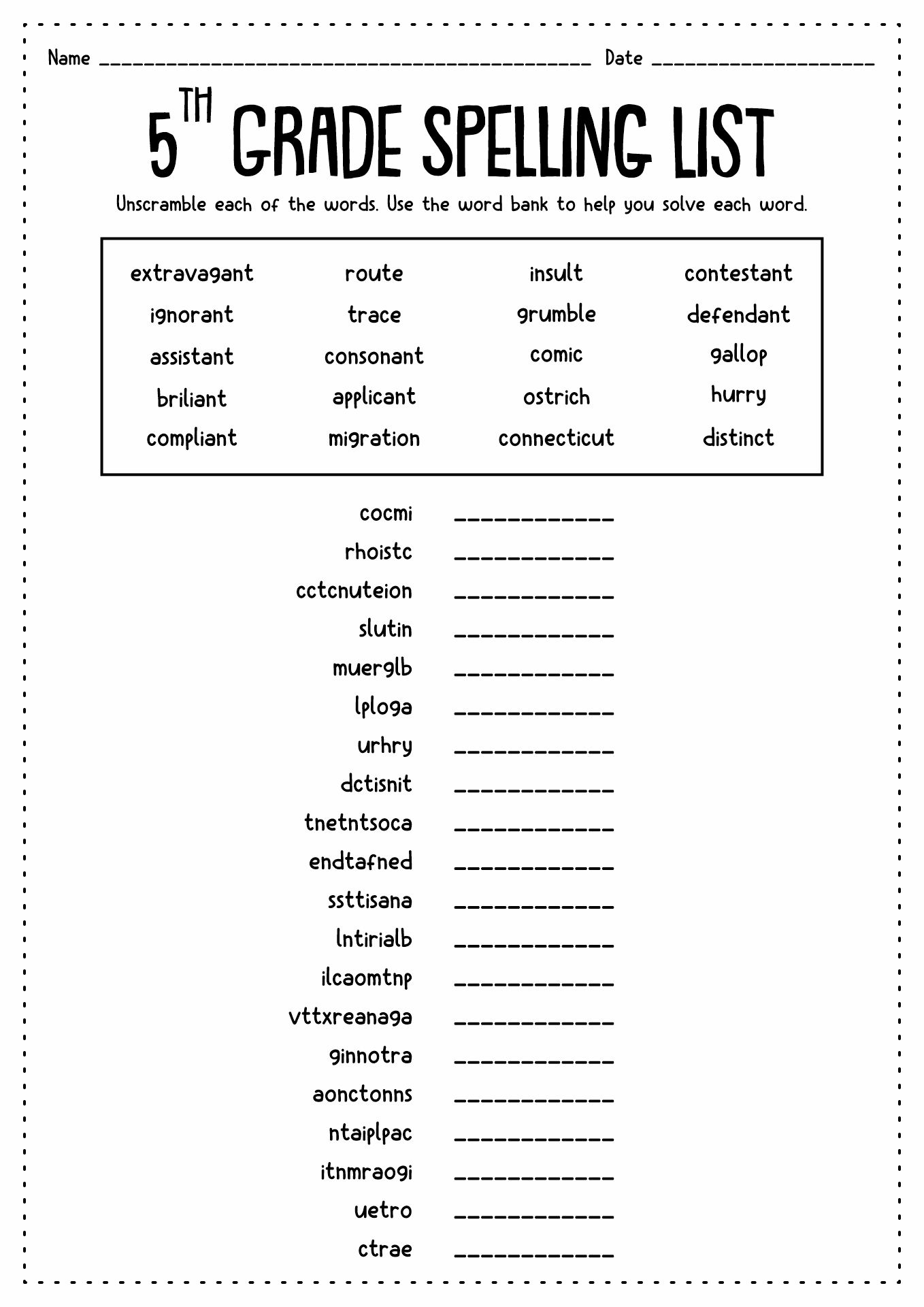 17 Spelling Words Worksheets Grade 2 Free PDF At Worksheeto