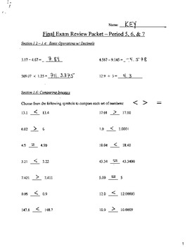 7th Grade Math Answer Key Image