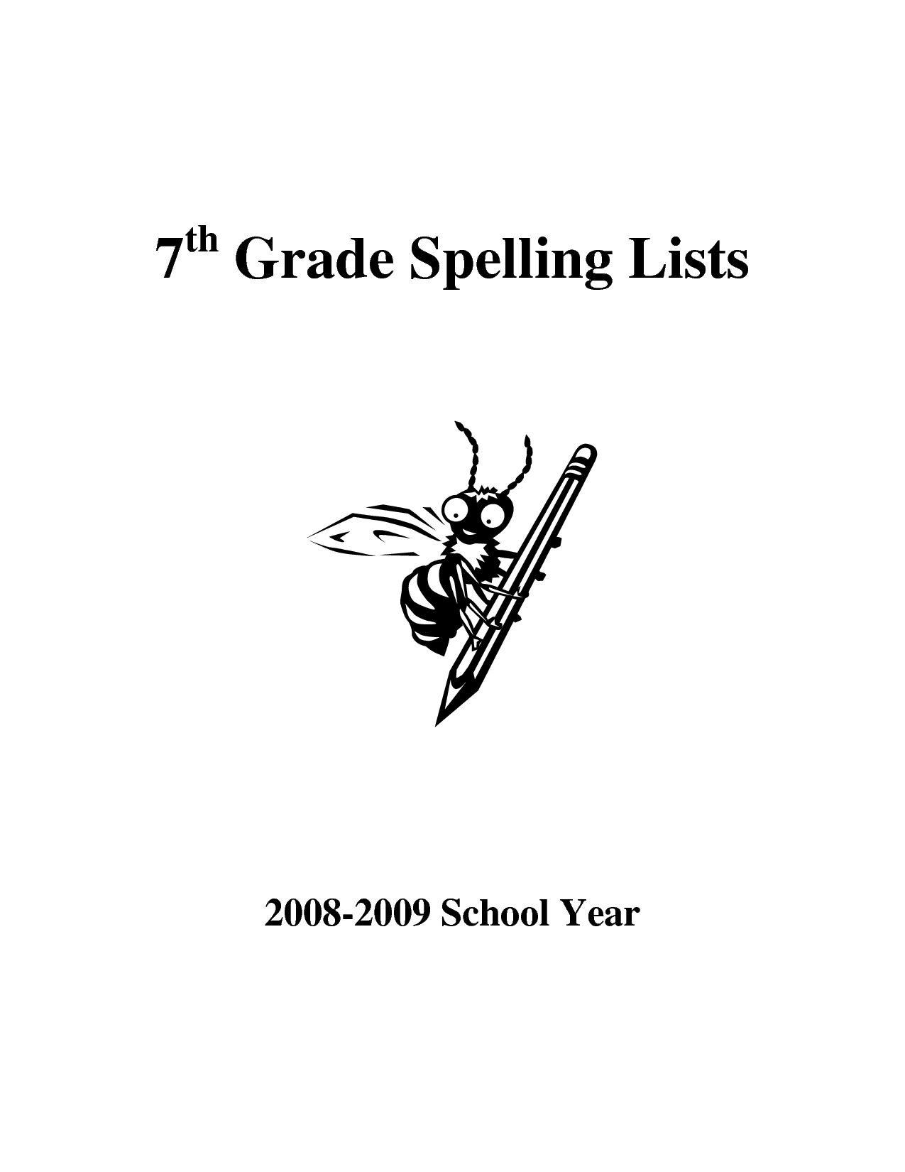 7th Grade Spelling Word List Image