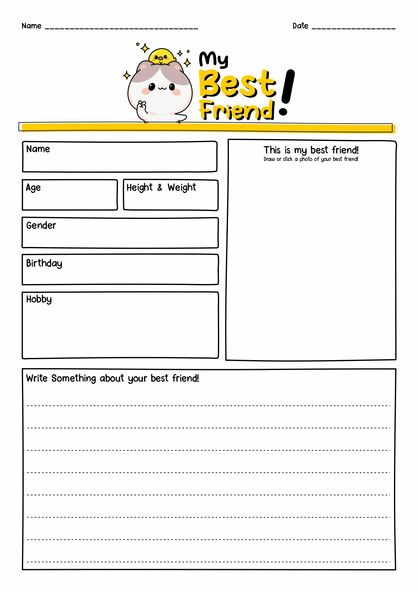 Best Friends Worksheet Printable Image