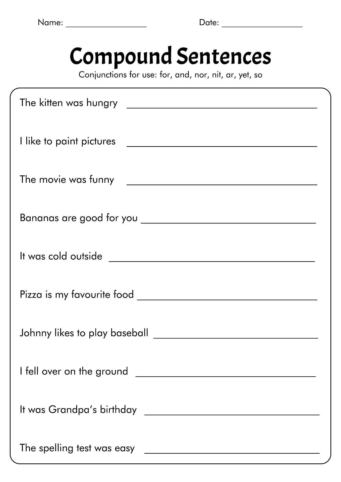26 Best Ideas For Coloring Printable Complex Sentence Worksheets