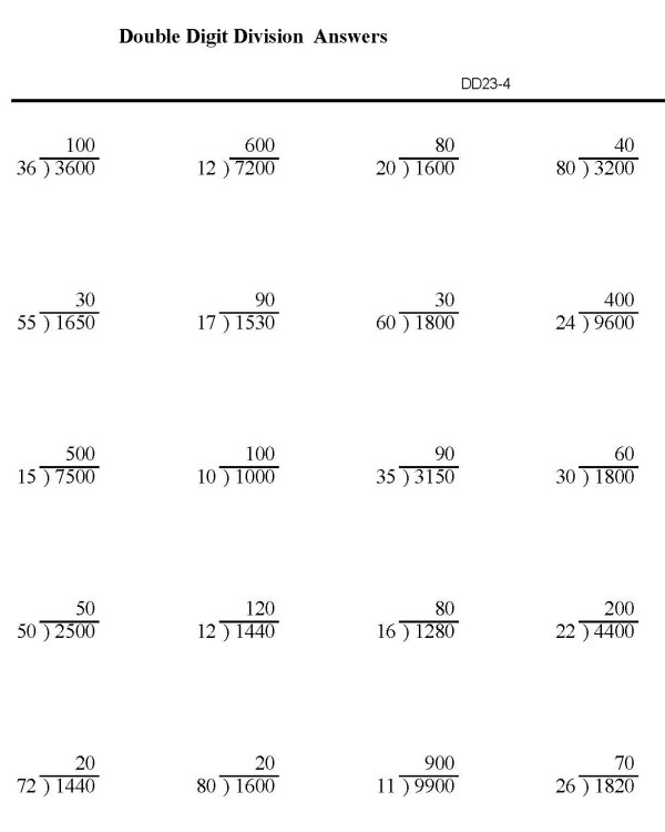 Double-Digit Division Worksheets