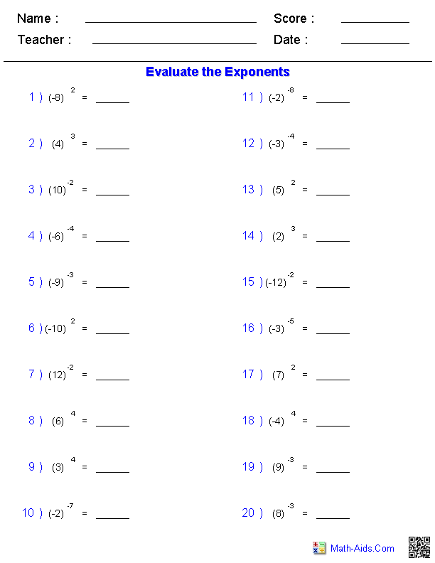 exponents and scientific notation homework 3