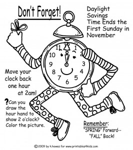 Fall Time Change Coloring Page Image