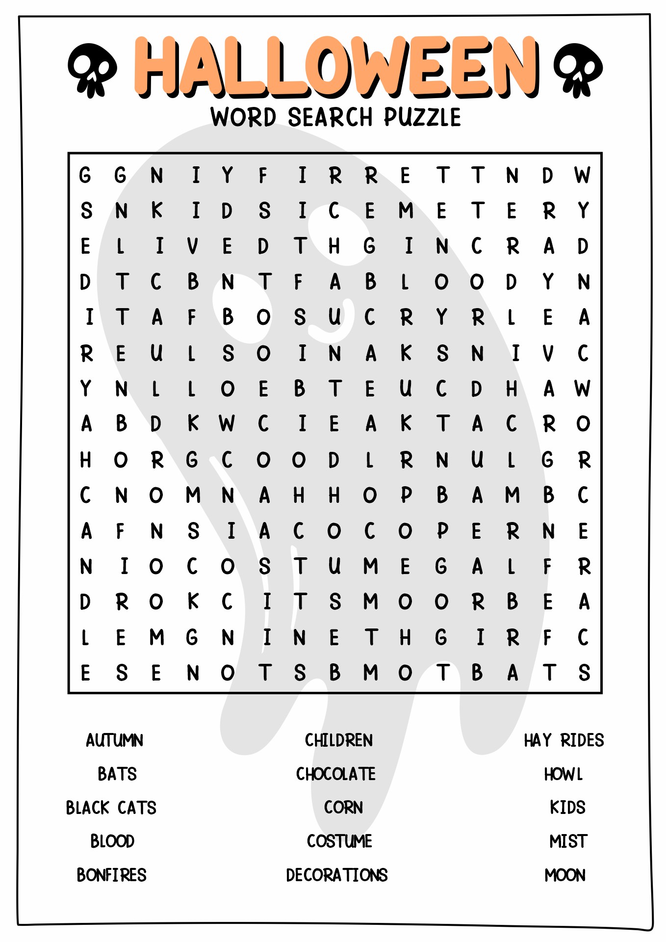 Free Halloween Word Search Puzzles Image
